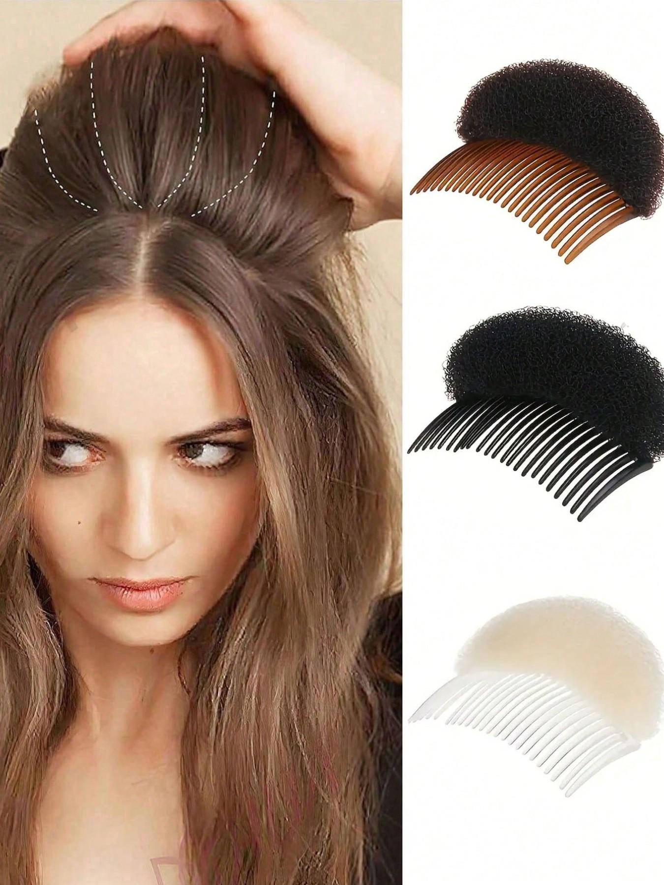 Fluffy Sponge Hair Cushion Volumizing Root Lift Tool ，Hair Accessories for Girls Hair Volume Invisible Hair Pad, On Both Sides Heightening Invisible Sponge Back Head Hair Comb, Sponge BB Hair Clip Headpiece - DIY Dry Hair Styling, Natural Look Voluminous
