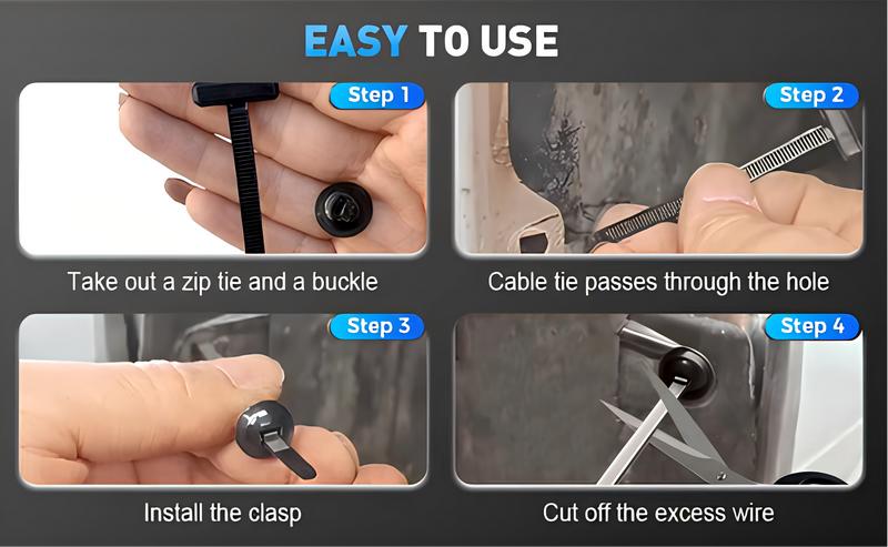 Nylon Universal Cable Tie Buckle Heavy Duty Self-Locking Zip Ties for Car Bumpers Trunk Liners Chassis Guards Durable UV-Resistant Multipurpose Tool Rain Fixing Nylon Universal Cable Tie Buckle Heavy Duty Self-Locking Zip Ties for Car Bumpers Trunk Liners Chassis Guards Durable UV-Resistant Multipurpose Tool Rain Fixing