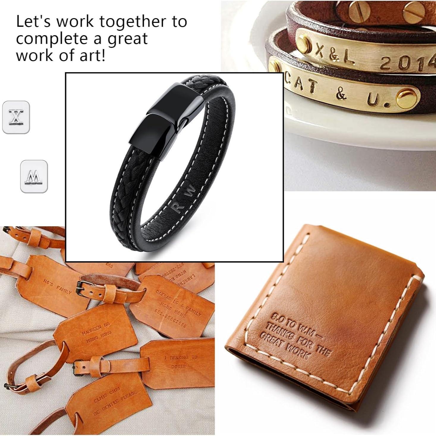 36Pcs Leathercraft Metal Letter and Number Stamps Punch Set Tool, Alphabet Imprinted Leather Punching Tools for Leather Belt Bag Hat Shoes Craft Marking