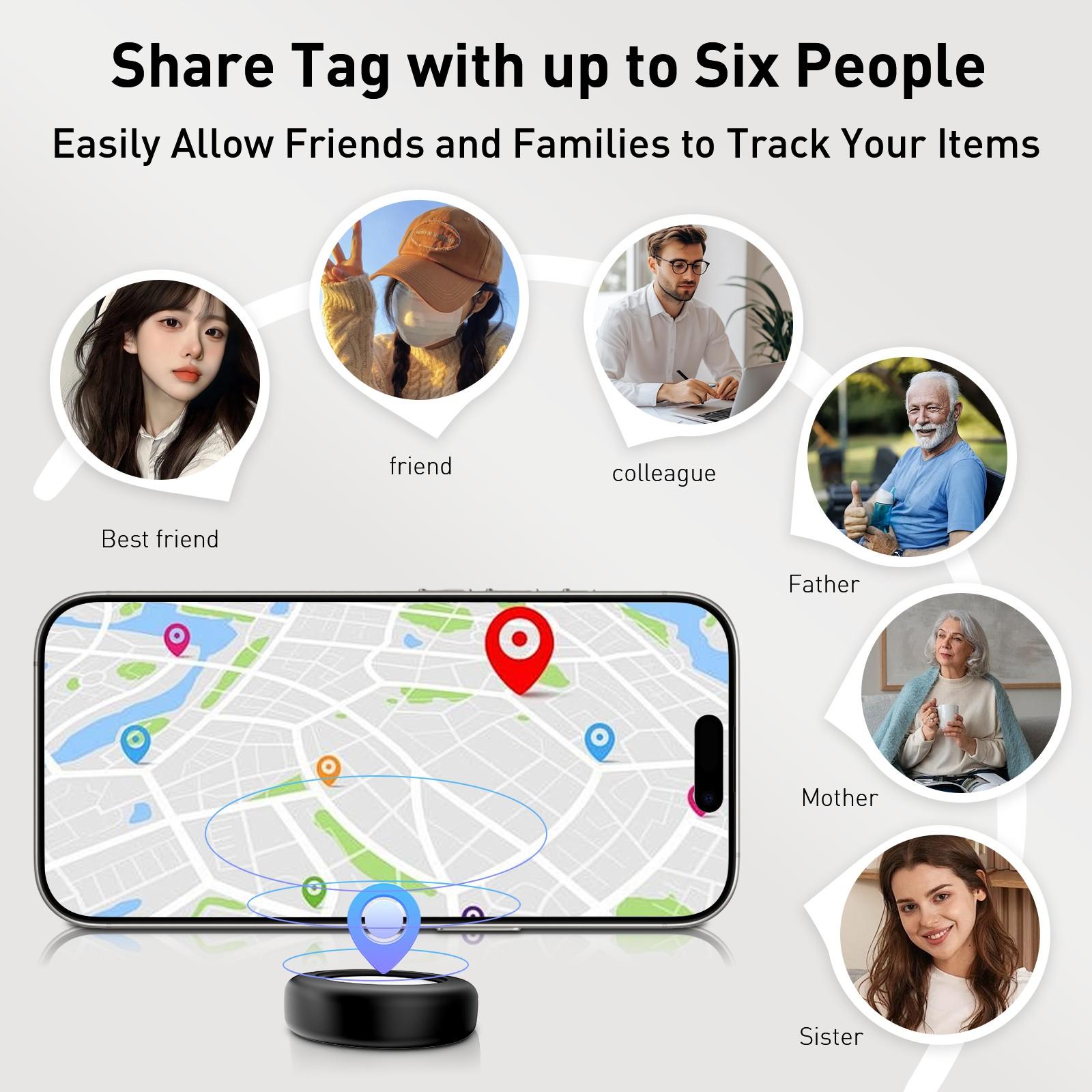 2PCS Flat Vehicle Locator with Magnetic Case, No Monthly Fee, Global Use, iOS System Only, Suitable for Cars, Bikes, Motorcycles, Pets, Luggage