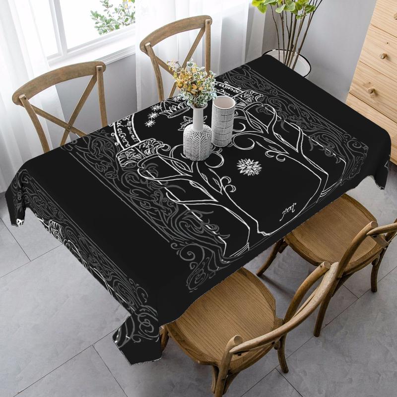 1pc Mountain Door In The Style Of J.R.R Washable Vintage Style Tablecloth Cover for Home and Party Decor, Machine Made 35in*55in Size