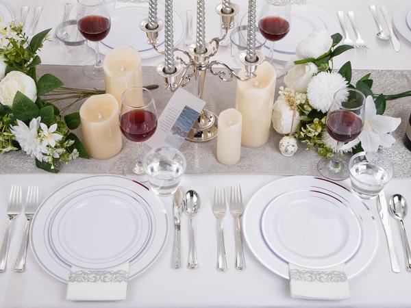 Gold/Silver/Green/Red/Black/Blue/RoseDisposable Plates and Silverware Set: Dinner Plates,Dessert Plates, Cups,Napkins,Knife, forks, spoons-Perfect for Party Gold/Silver/Green/Red/Black/Blue/RoseDisposable Plates and Silverware Set: Dinner Plates,Dessert Plates, Cups,Napkins,Knife, forks, spoons-Perfect for Party