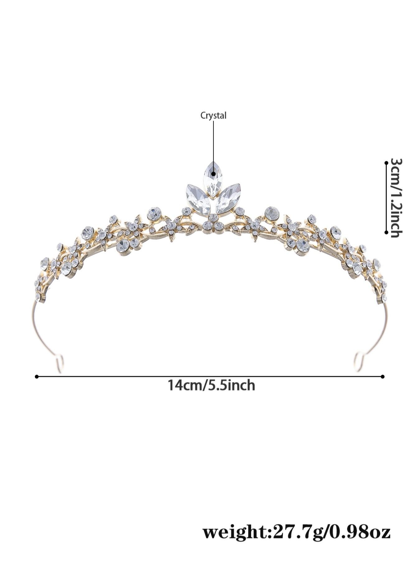 Colorful Crystal Bridal Crown, Multi-Color Rhinestone Wedding Headpiece, Elegant Princess Hair Accessory for Proms, Parties, Daily Wear