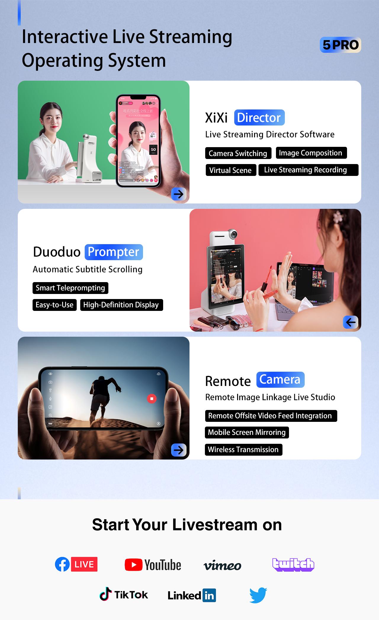 CADOTHY Amaze 5 Pro Live Streaming Device with Smart Director System for Professional TikTok  Live