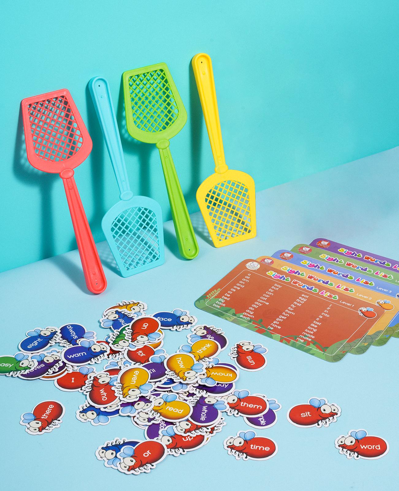 Gamenote Sight Word Games, 520 Dolch Fry Site Words with 4 Fly Swatters Educational Learning Games for Classroom