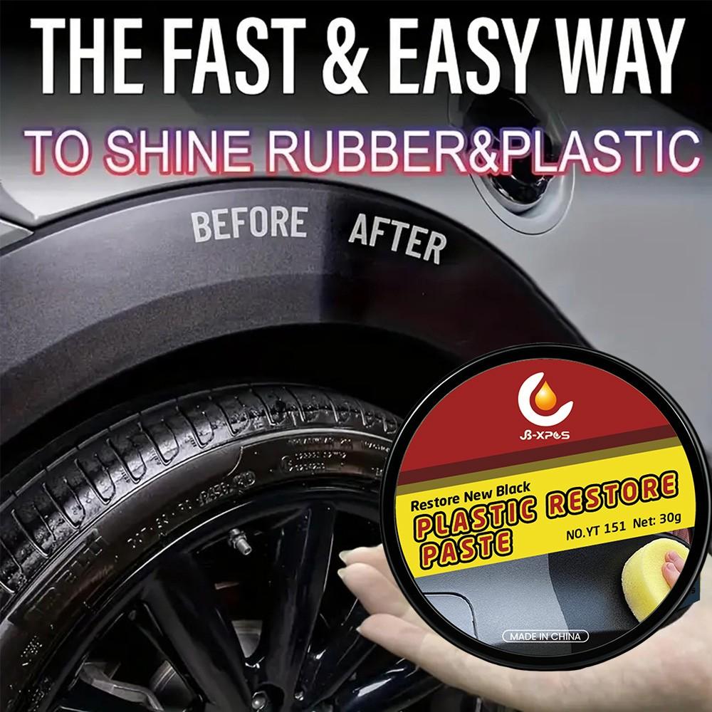 Car Plastic & Leather Restorer - Professional Ceramic Coating for Long-Lasting Protection, Restoration & Whitening - Enhances Black Gloss for Plastic Trim & Rubber Maintenance