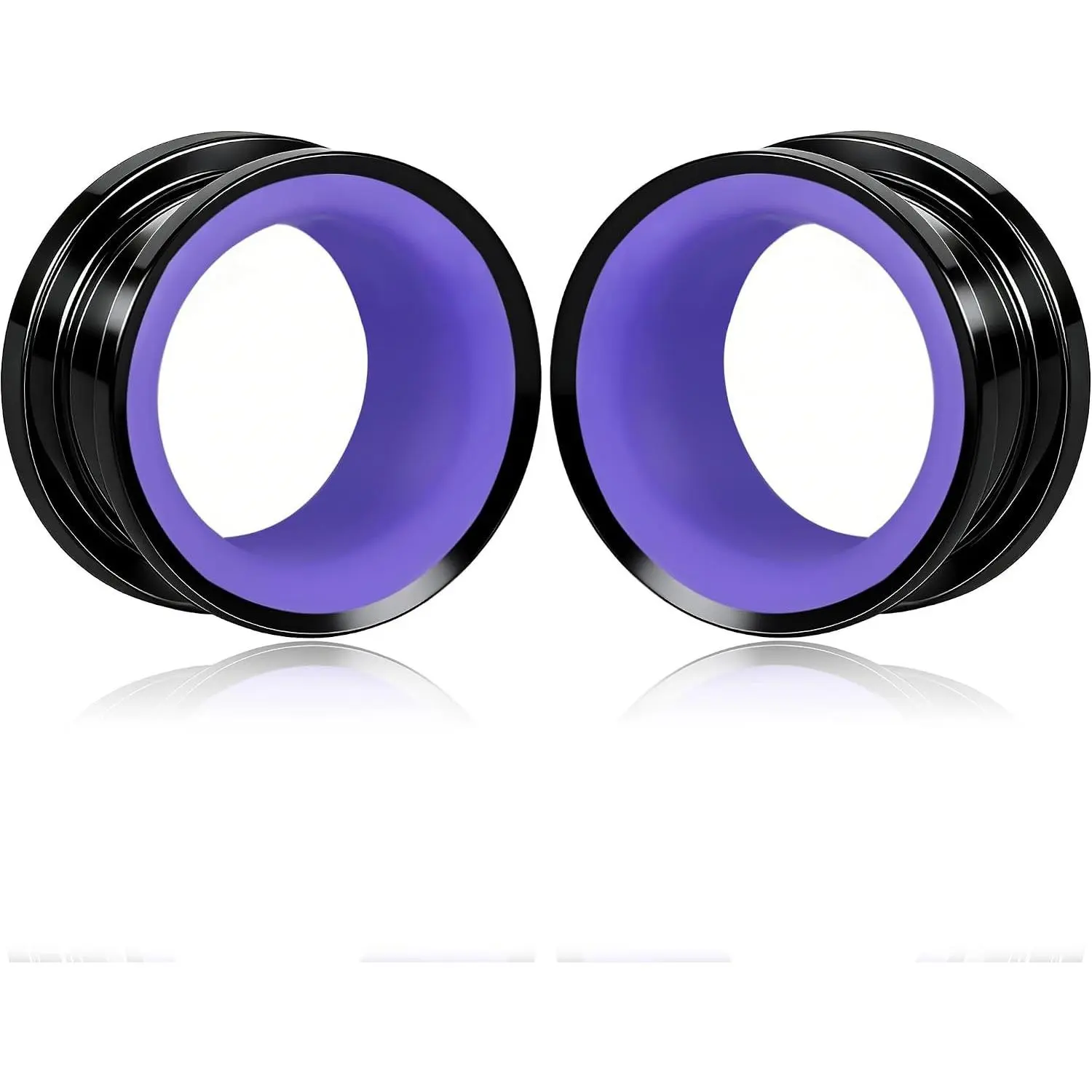 2PCS Stainless Steel Ear Gauges 0G(8mm) - 5/8"(16mm) Screw Back Ear Tunnels Double Flared Ear Expanders for Stretched Ears Body Jewelry Set for Men & Women
