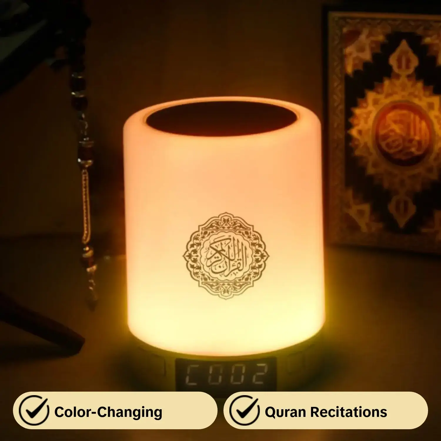 Azan Muslim Night Light Quran Holy Portable Wireless Caixa De Som Bluetooth Speaker Music Sound Box Blutooth For Mini Baffle Bright Lamp Koran Home Gift Usb Rechargeable Speaker System Wireless Speakers