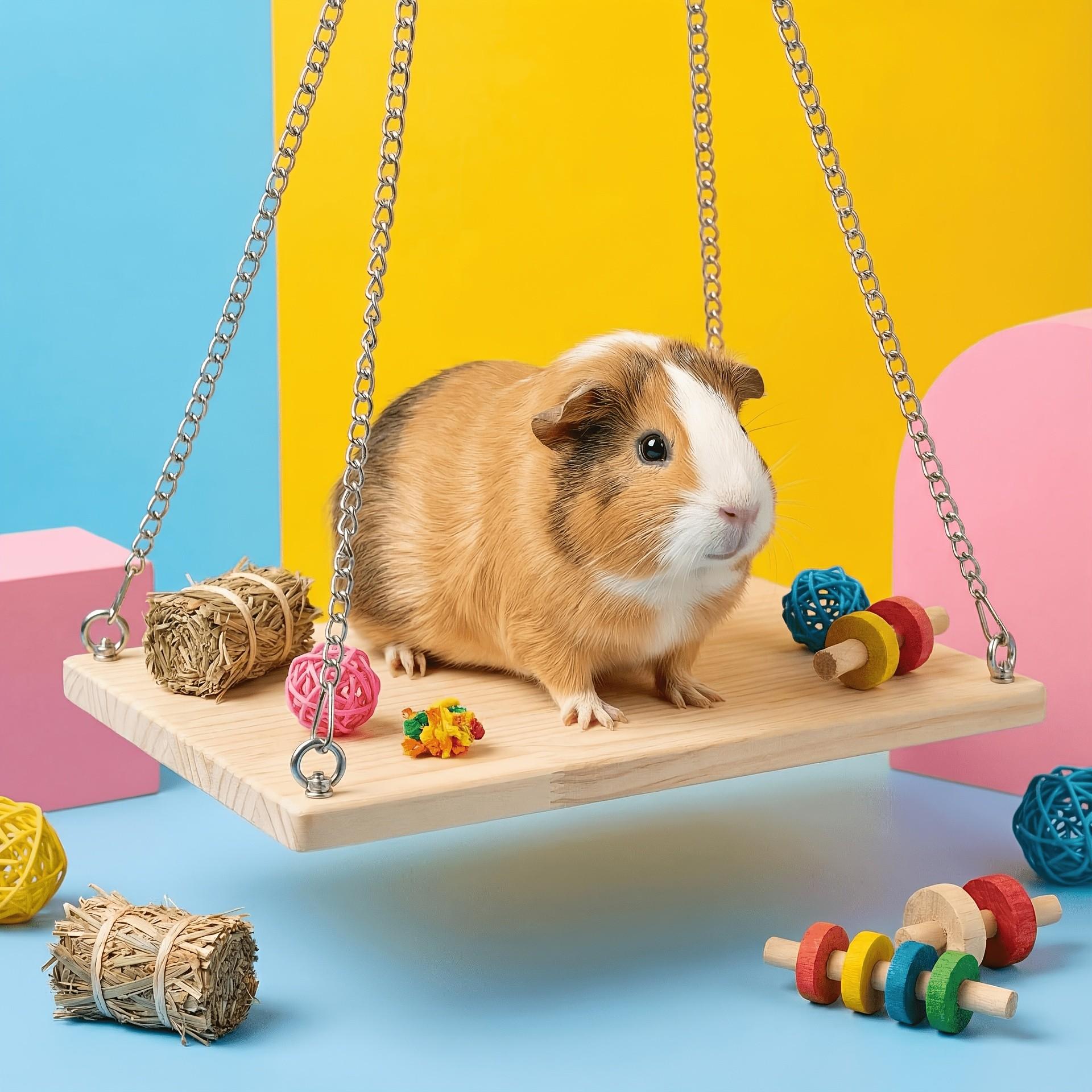 Hamster Mini Wooden House Swing, Durable Material, Hamster Cage Decor, Ideal for Hamsters, Chinchillas, Golden Bears, Home Decoration
