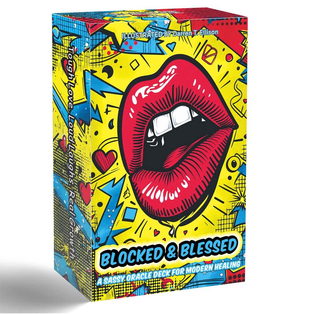 54 Card Deck, 13x8cm Size, BLOCKED & BLESSED , A SASSY ORACLE DECK FOR Modern Healing Cards Set, Suitable for Shadow Training & Breakup Recovery, Humorous Divination Game, Party Game Cards