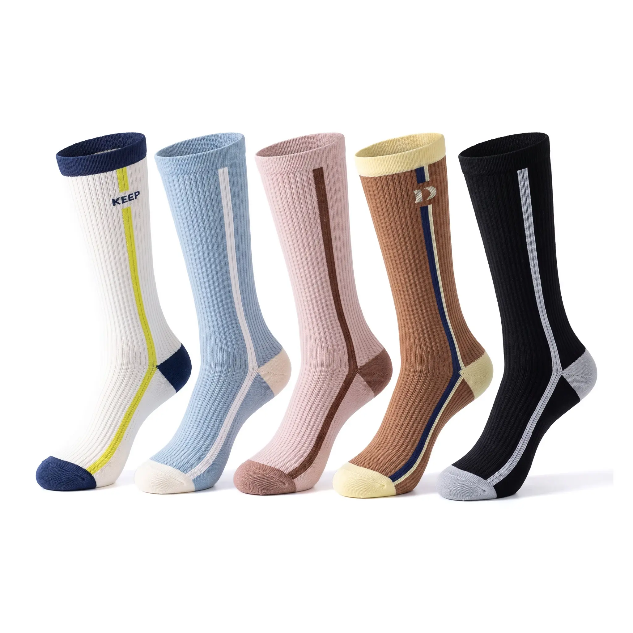 Cozy Calf Compression Socks for Women Light Slimming Fit for Cycling Jump Rope Anti Odor Nylon High Shaft Geometric Pattern One Size Spring Fall Summer Winter