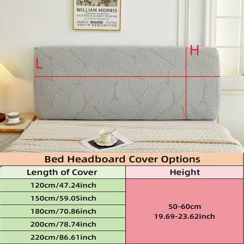 1pc Modern Minimalist Large Leaf Pattern Headboard Cover, All-Around Dustproof & Stain-Resistant, Soft Washable Universal Headboard Protector