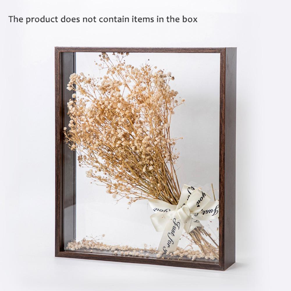 Wood Dry Flower Display Frame INS Clear Bouquet Display Box Wall Mount Flower Specimen Storage Frame Home Decor