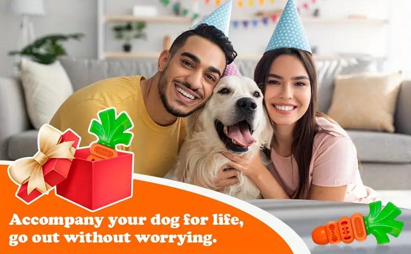 Apasiri Aggressive Chewer Dog Toys, Durable Carrot Leaf Design for Teeth Cleaning & Mental Stimulation