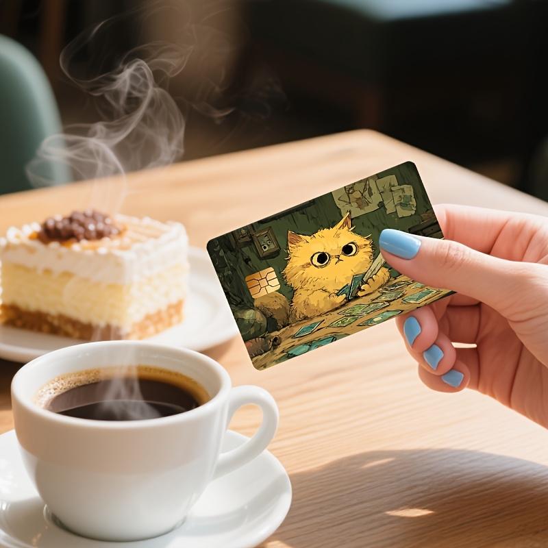 Cute Cat Bank Card Credit Card Debit Card Transportation Card Room Key Card Skin Sticker, Debit Card Sleeve, Decorative Sticker, Fun Card Skin, Durable Sticker, High-Quality Decal, Sticker, Cat Lover, Fashion Enthusiast
