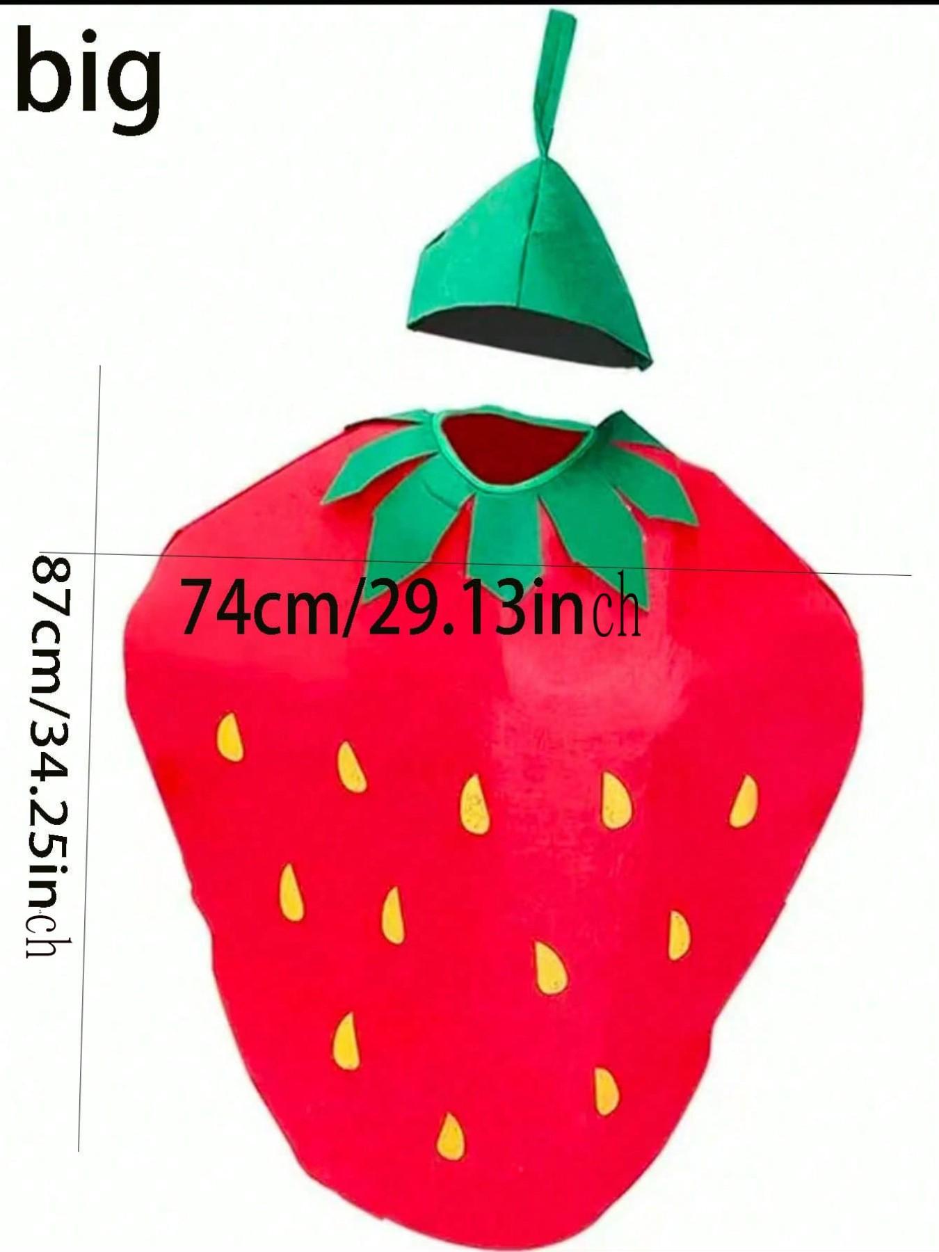 Strawberry Fruit Costume Set for Men & Women, Includes Headpiece and, Perfect for Festivals and Youth Parties