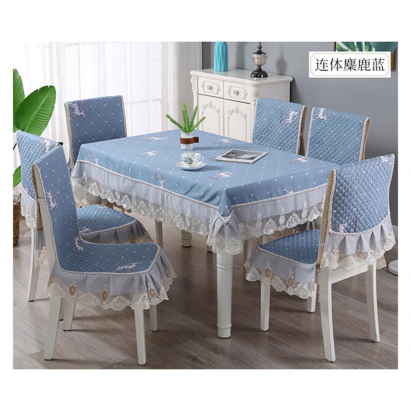 Soft Fabric Dining Room Combo Set, All-Round Chair Cover Stool Sleeve, Integrated Backrest Chair Cushion Cover, Multi-purpose Household Tablecloth for Dining Room Home Decor