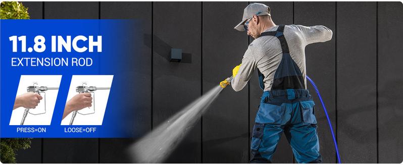 1200W Airless Paint Sprayer, 3300PSI High Efficiency Airless Sprayer with Extension Rod, Thinning-Free for Home Exterior and Interior