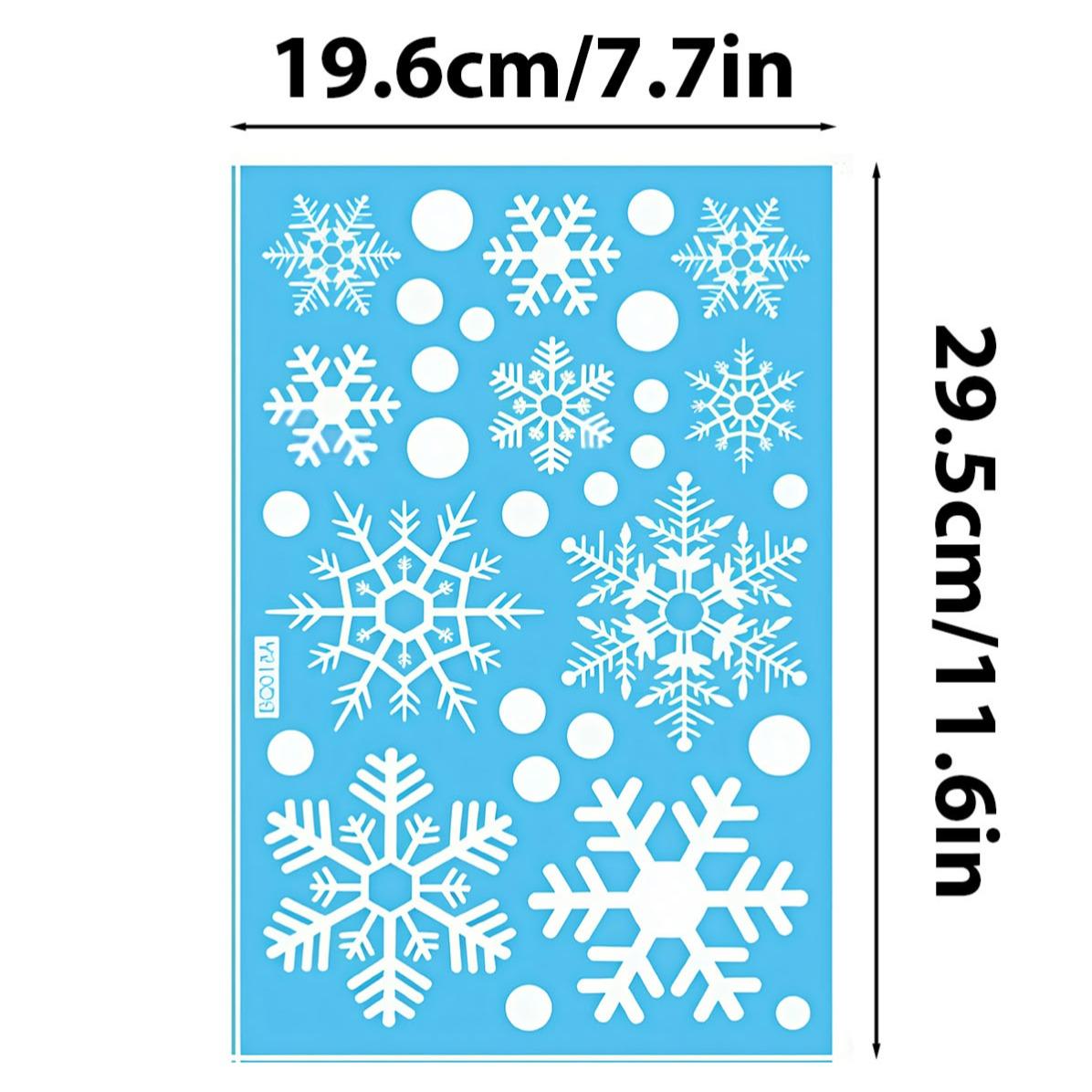 Four Snowflake Window Stickers Set, Christmas New Year Glass Decorations, Home Shop Festival Atmosphere Setup, Holiday Decoration Supplies