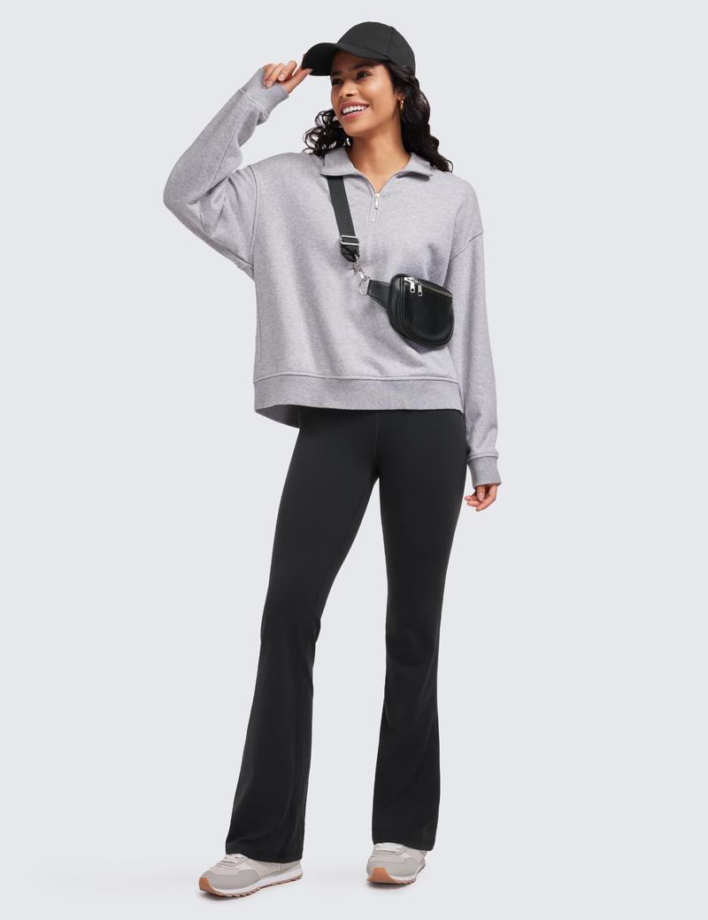 CRZ YOGA Womens Butterluxe High Waist Flare Pants 32 Inches - Wide Leg Bootcut Yoga Pants with Pocket Soft Lounge Casual