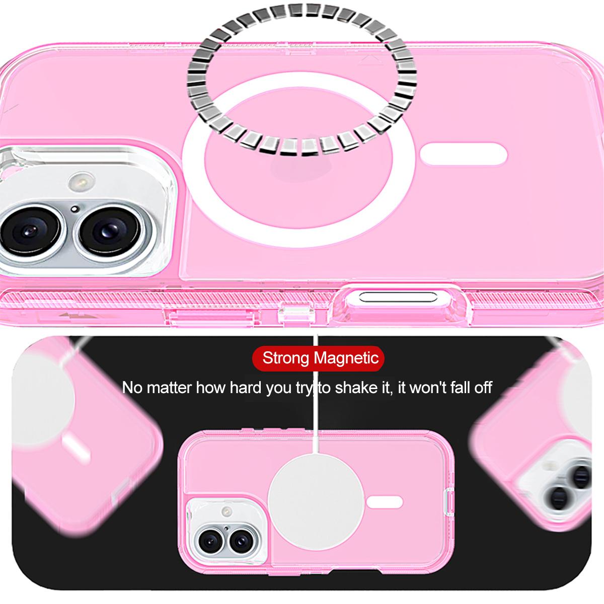 For iPhone 17 Air 16 15 Pro Max 14 Case, Compatible with MagSafe, Heavy Duty Shockproof Protection Phone Case, Anti-Drop, Dual Layer Transparent Magnetic Phone Case Cover For iPhone 17 Air 16 15 Pro Max 14 Case, Compatible with MagSafe, Heavy Duty Shockproof Protection Phone Case, Anti-Drop, Dual Layer Transparent Magnetic Phone Case Cover