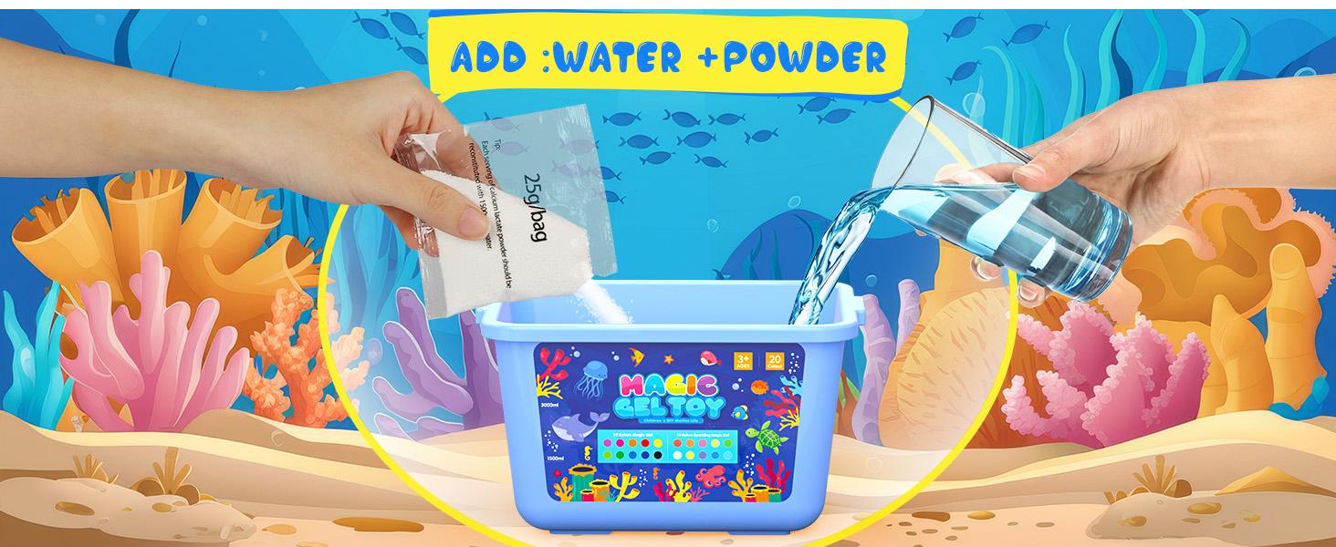 Magic Water Elf Toy Kit, Aqua Fairy Water Gel Kit, 20 Magic Gesl&16 Molds, Fun Summer DIY Craft Kit, Birthday Gifts & Party Favors for Kids Ages 3+