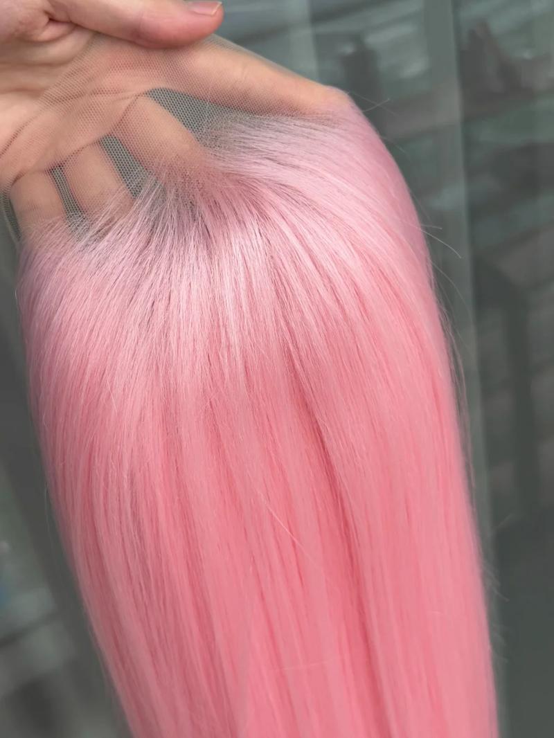 Light Pink Wig for Women 13x4 Lace Front Wig 26inch Long Straight Synthetic Wigs Soft Natural Heat-resistant Fiber Cosplay Wig Synthetic Hair