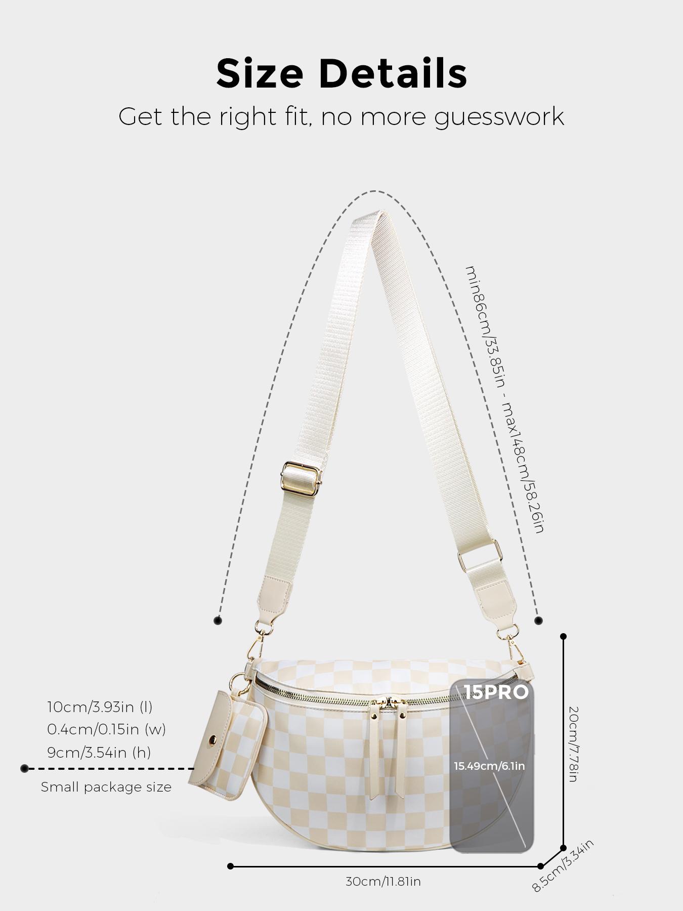 Women's Checked Pattern Crossbody Bag & Coin Puse, Fashionable PU Leather Bag Set, Casual Trendy Versatile High-quality Daily Commuting Bag