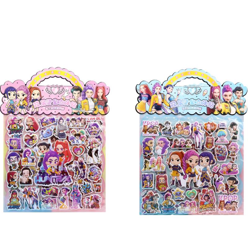 2PCS KPop Hunters Anime Laser Cut Stickers Tiger Rumi Mira Zoey Fan Gift Decoration