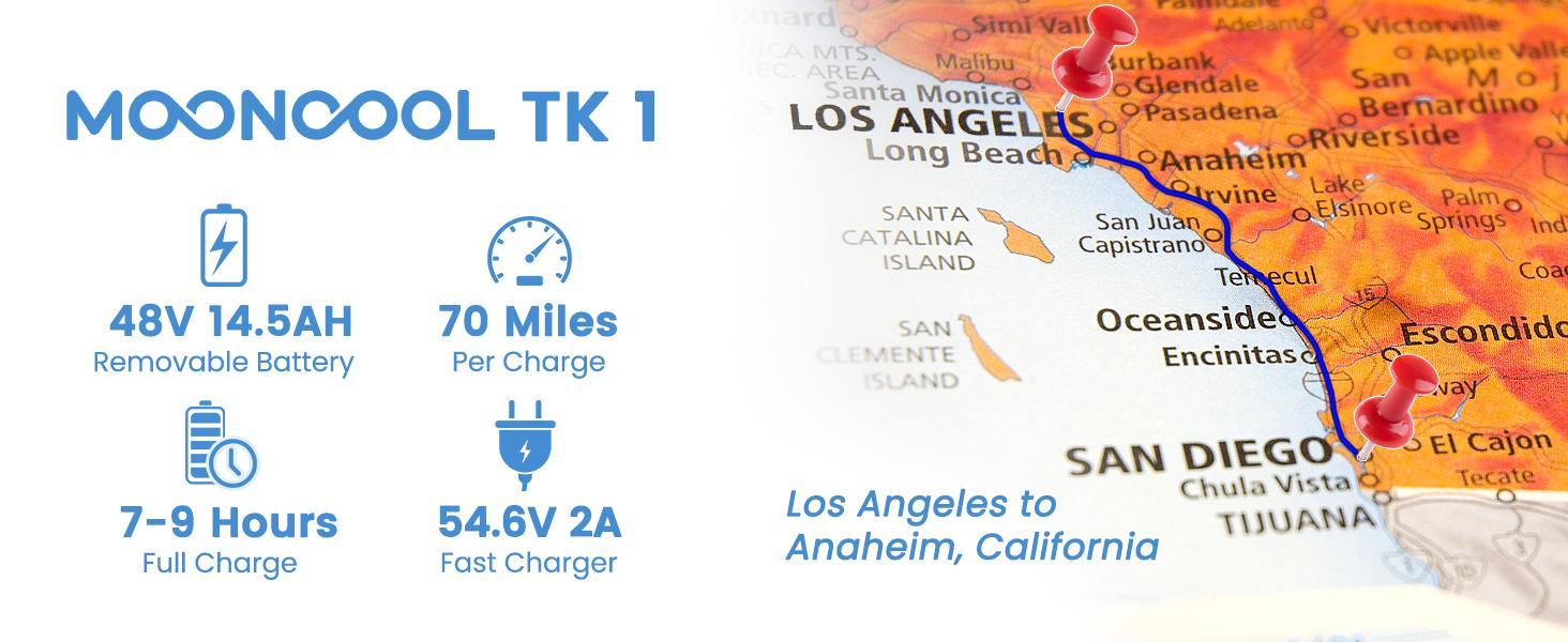 Mooncool 500W TK1 Folding Electric Trike for Adults,1000W Peak Power 16 MPH 70 Miles 3 wheels Electric bicycle，48V*14.5 Ah UL 2849 Removable Battery,EBike