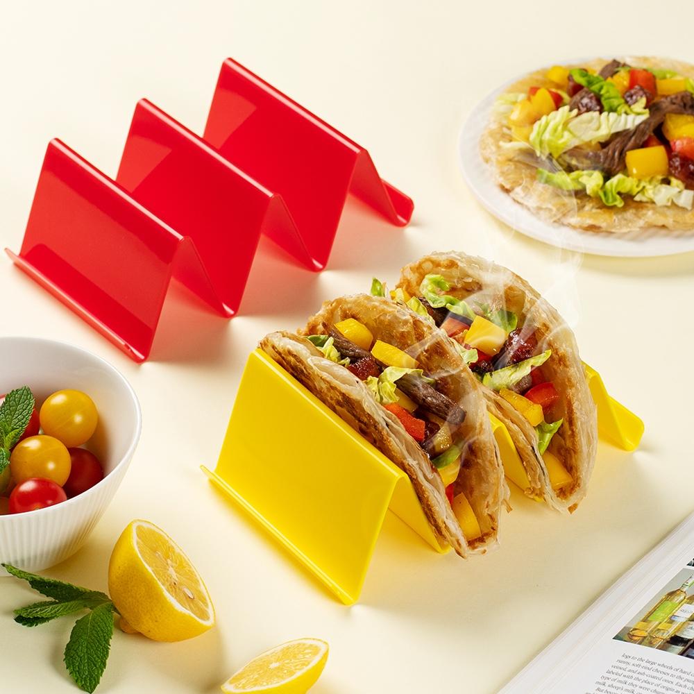 Mexican Tortilla Rack, Plastic Taco Stand, Wave-Shaped Tray, Taco Cake Display Holder, Kitchen Tool, 1 Piece, Ideal for Home Use