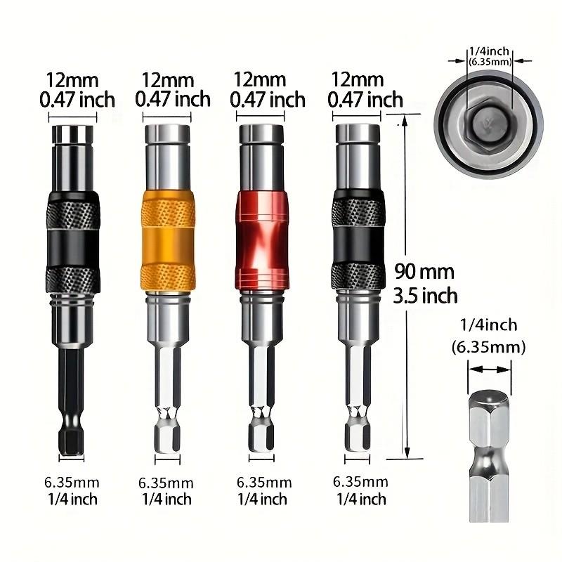 1pc 1/4" Hex Magnetic Ring Replaceable Screwdriver Bits, Drill Hand Tools, Quick Change Holder, Power Drill Socket Adapter Set, High Quality Tough Impact Socket Adapter