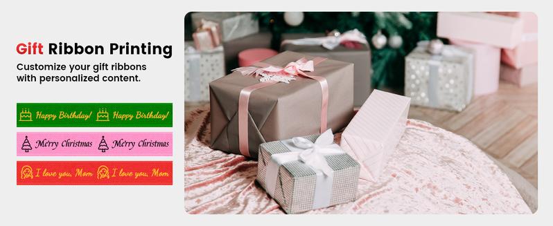 Phomemo A30 Thermal Transfer Ribbon & Label Printer – Bluetooth Portable Label Maker for DIY Gift Wrapping, Decorative Ribbon Printing, Ideal for Holidays, Weddings, Birthdays, Crafts & Small Business, Compatible with Phones & PC
