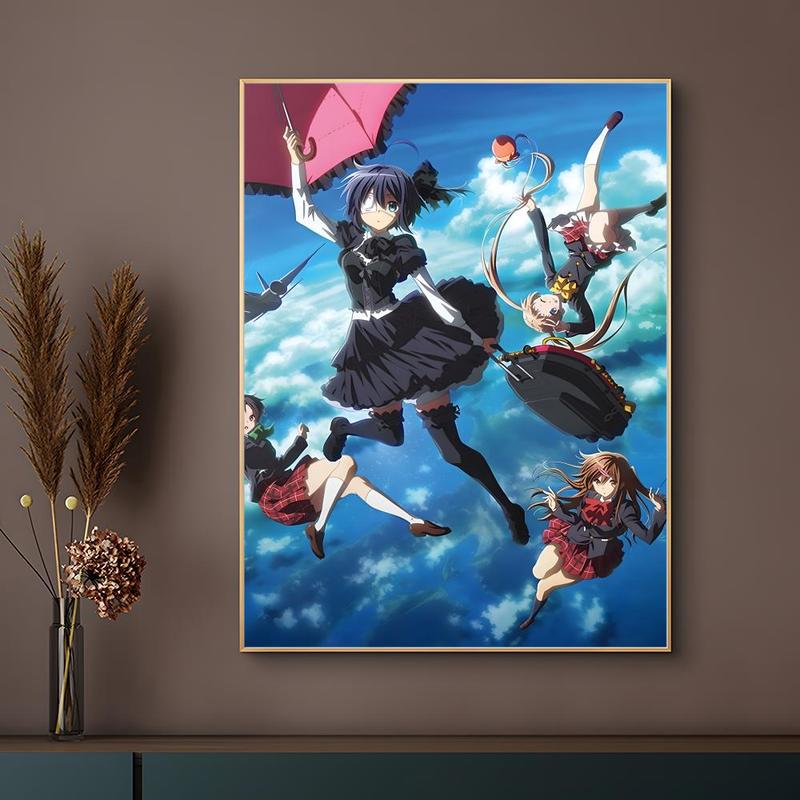 Love Chunibyo & Other Delusions Poster HD Heavy-Duty Self-Stick Waterproof Wall Decor Bathroom Wall Art Tool-Free Install Durable & Reusable Conceals Wall Flaws Elevates Home Style Perfect for Living Room Bathroom & Kitchen Easy Apply & Remove