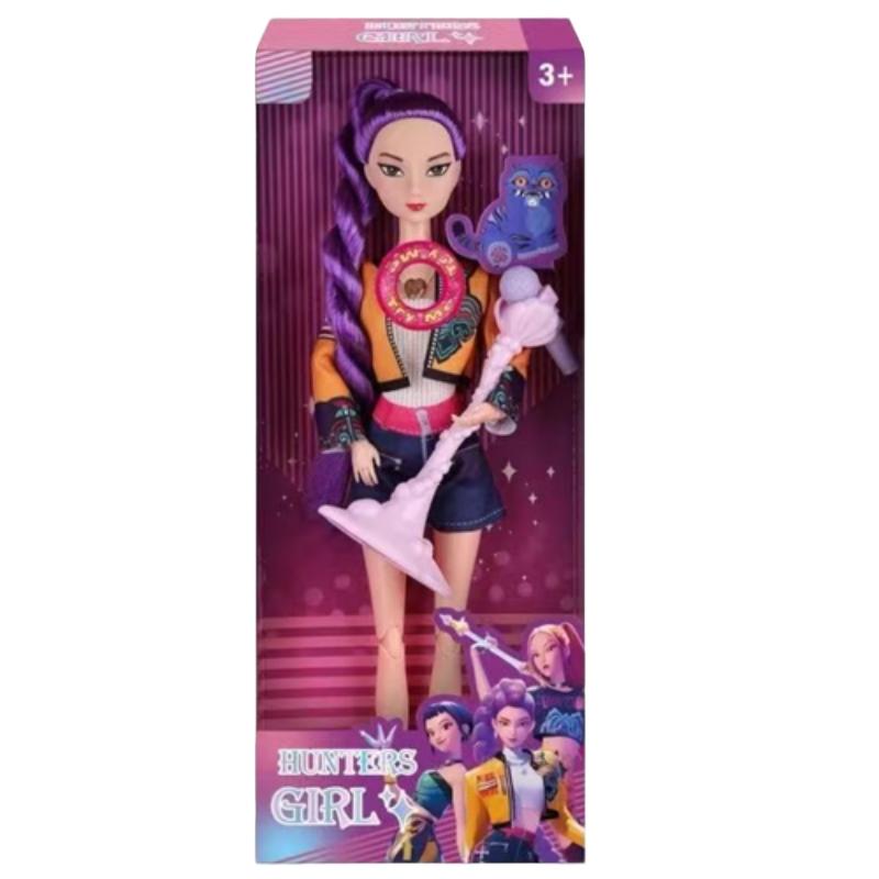 New Year Gift Demon Hunter Girl Doll with Musical Instrument Accessories, Jointed Toy Doll, Christmas & Birthday Present,,Demon Hunters Kpop Merch