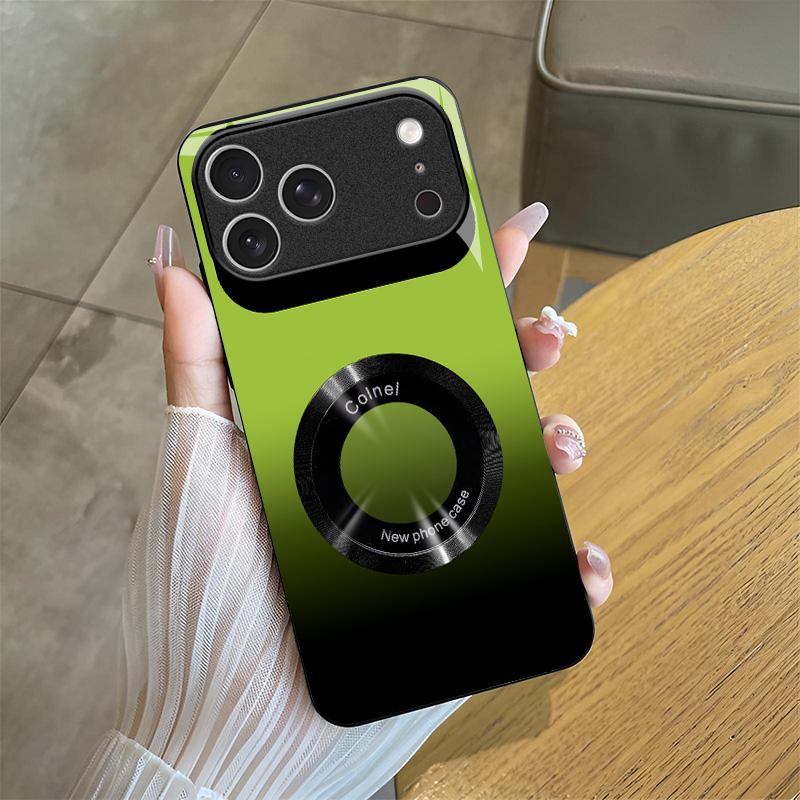 Gradient Glass Magnetic Phone Case for 【iPhone 17 Pro】, Luxury Matte Shockproof Cover with Camera Lens Protector 666