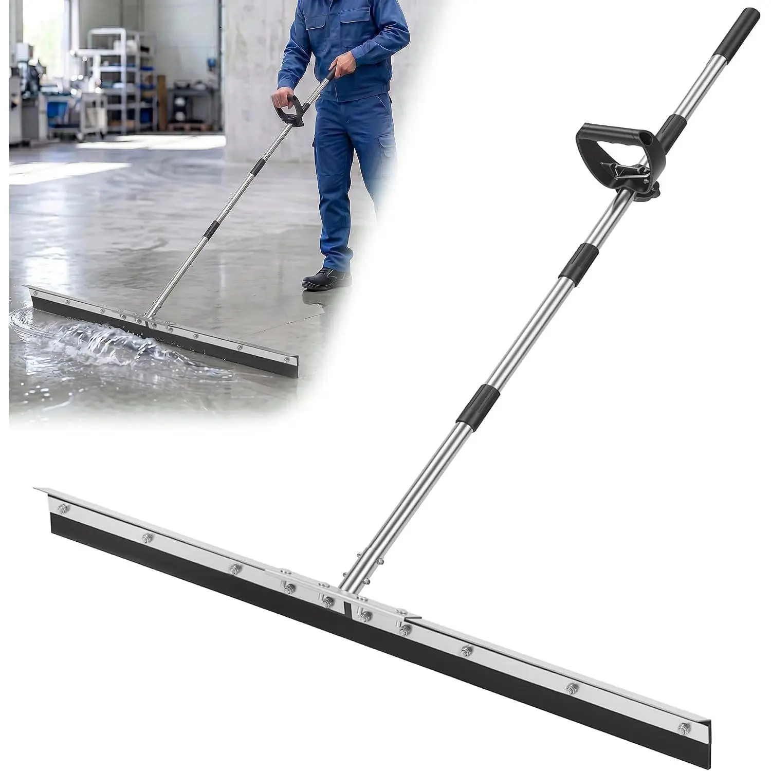 Modern Heavy-Duty Synthetic Squeegee, 33.4in Large Floor Squeegee for Concrete Floor Cleaning Tasks, Indoor/Outdoor Use
