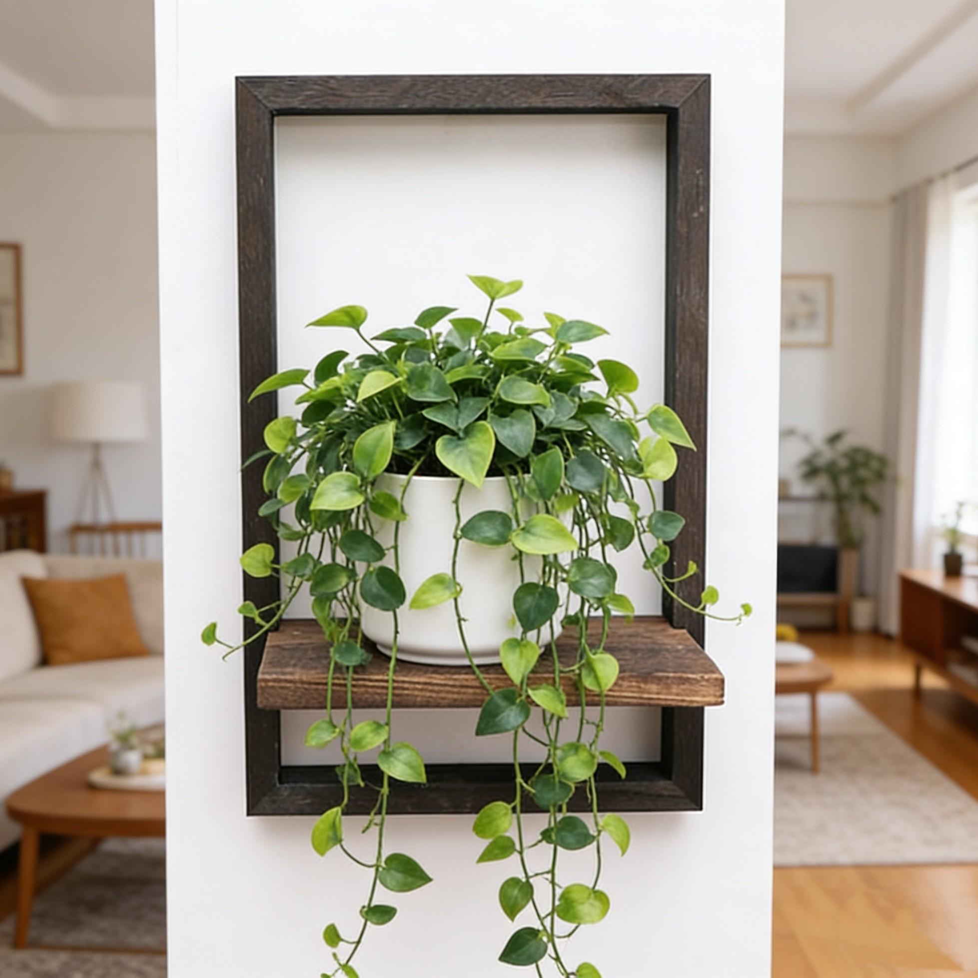 Wall-Mounted Plant Rack, Space-Saving Vintage Colorful Plant Shelf, Indoor Home Decor, Succulent and Herb Display Stand, Floating Board Organizer