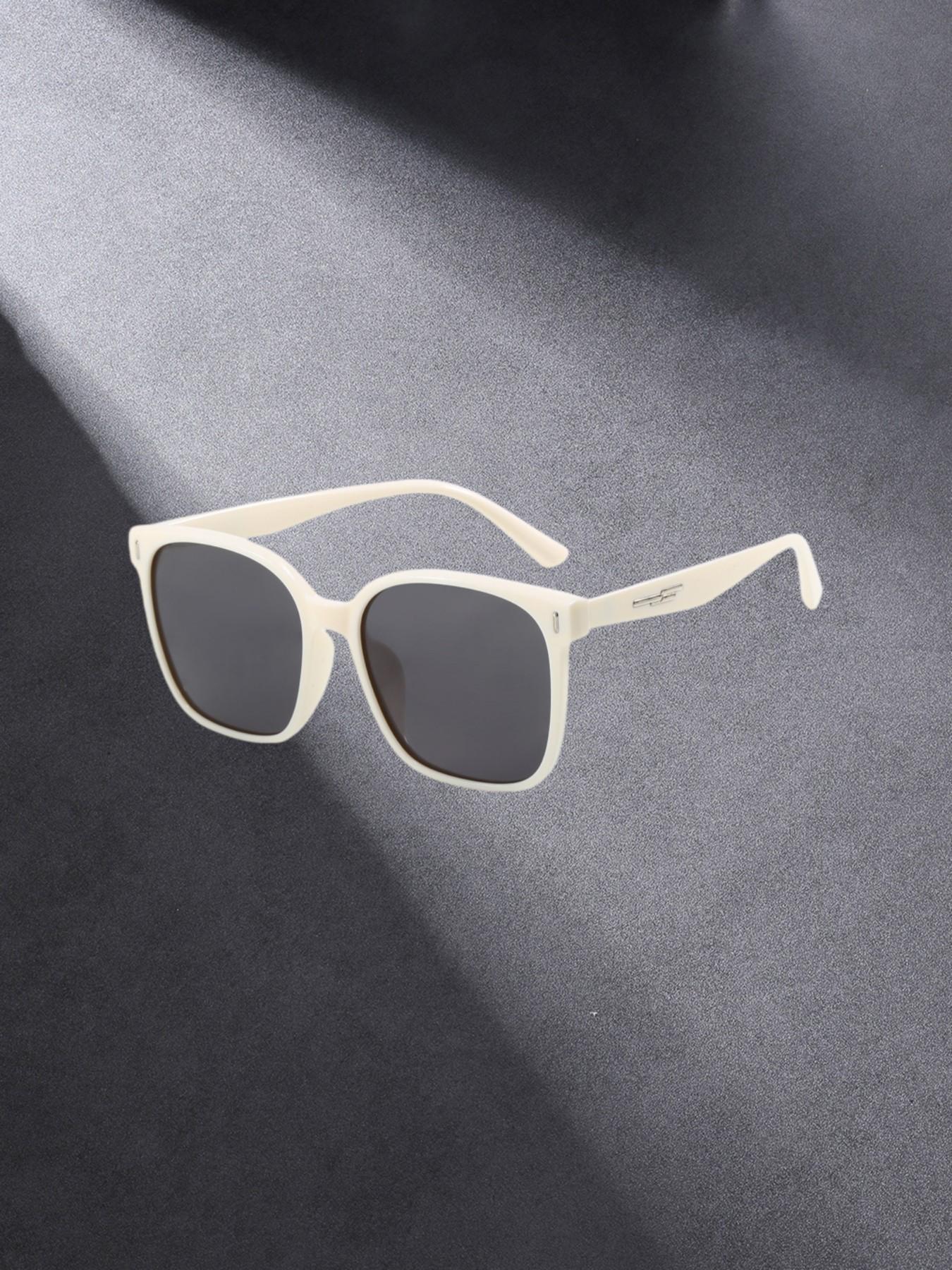 Square Frame Men's Sunglasses, Casual All-Season Decorative Lens, PC Material, Unisex Daily Wear, Beach Resort Style, Fashion Accessory