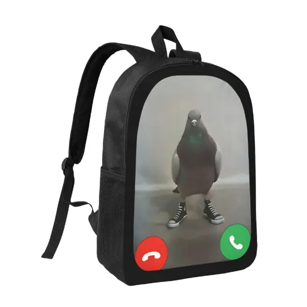 1pc Funny Pigeon Wearing Sneakers Backpack - Large Capacity School Bookbag with Multi-Pocket Design, Adjustable Shoulder Straps & Sneaker-Themed Pigeon Print, Lightweight Durable Daypack Suitable for Travel, Commuting, Outdoor Daily Use