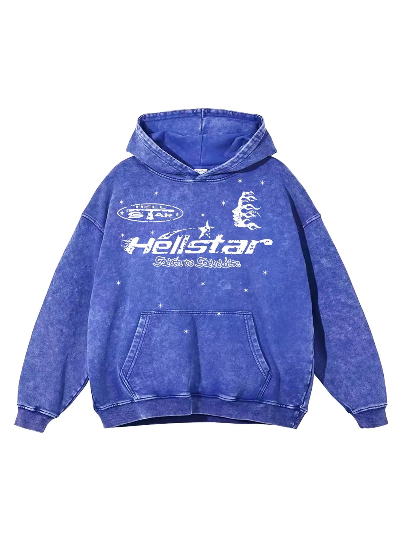 Men's Vintage Streetwear Hoodie, Washed Tie-Dye Letters & Fire Stars Print, Fall New Fashion Casual Jacket, Trendy Unisex Outerwear