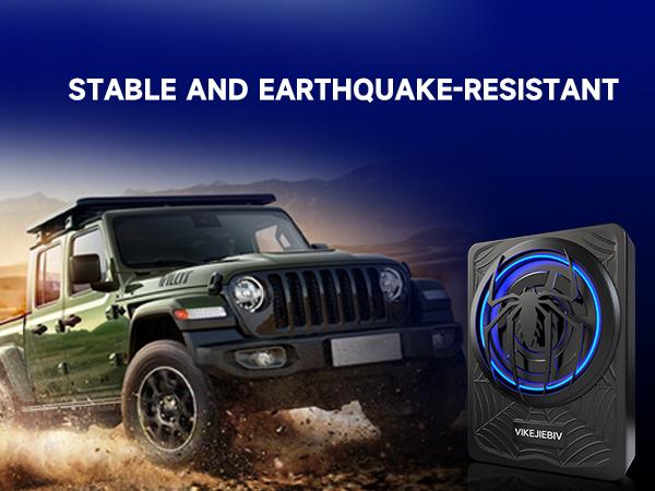 VIKEJIEBIV 1200W Subwoofer, Slim Underseat Car Subwoofer and Amp Package with Ambient Light, Individual Control for Low Pass/Gain/Boost Bass, Loud Stereo Sound, Deep Bass, Car Truck Accessory Perfect for Truck/SUV/Jeep/MPV