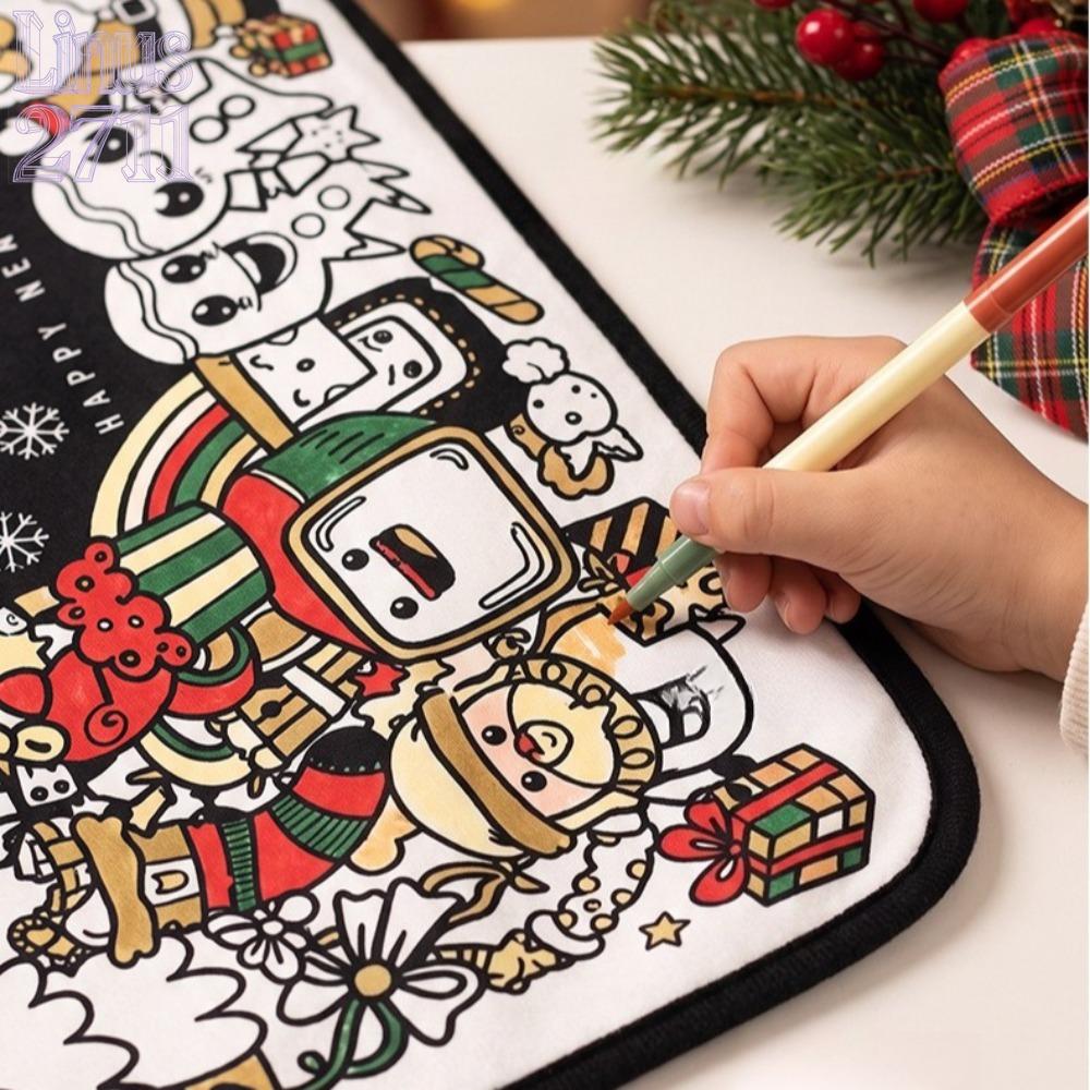 DIY Christmas Coloring Blanket for Kids, Soft Sherpa Fleece Graffiti Throw Blanket, Washable Color Your Own Art Blanket, Parent-child Interactive Craft Activity Supplies, Creative Christmas Family Game Toy, Custom Handmade Holiday Decor, Fun Educational G