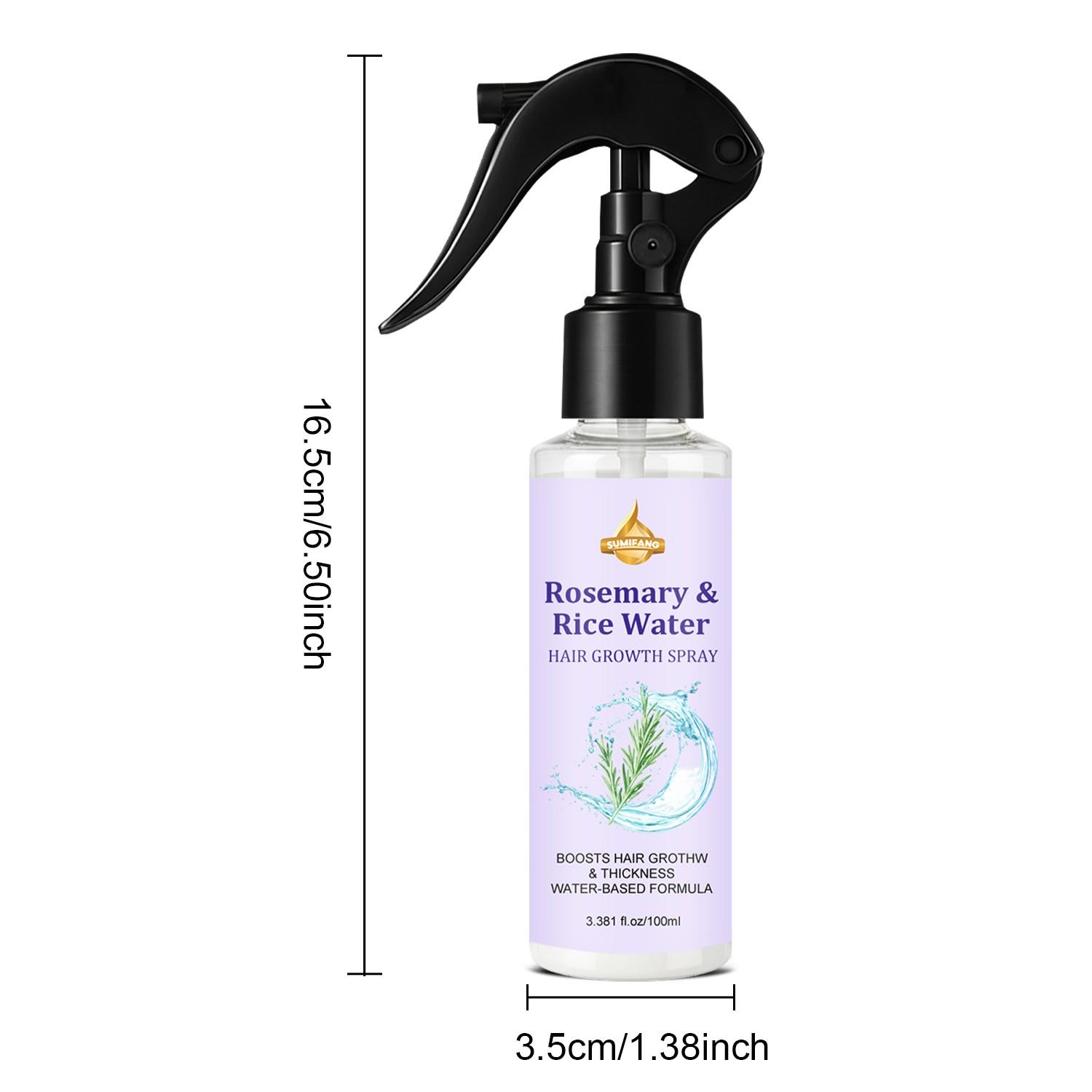 SUMIEANG Rosemary Rice Water Scalp Spray 100ml | Rosemary stimulates hair follicles + rice water nourishes hair roots, promoting hair growth | Water-based formula is refreshing and non-greasy, increasing hair volume and strengthening hair strands.