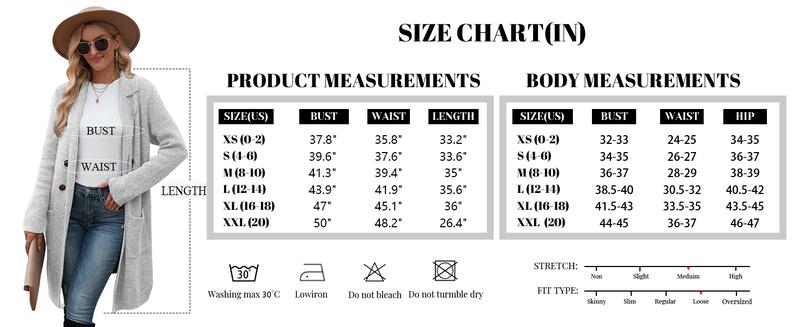 VIMPUNEC Fall Long Cardigan Sweaters for Women Trendy Open Front Coats Knit Winter Jackets Coatigan