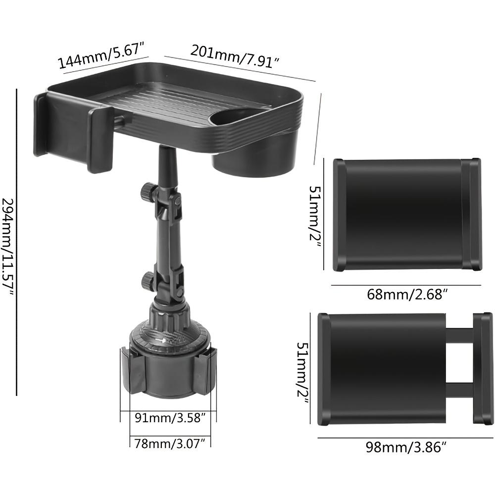 360° Rotating Car Cup Holder Extender, Detachable Food Tray and Phone Stand, Durable Abs Material, Suitable for Cars and Trucks