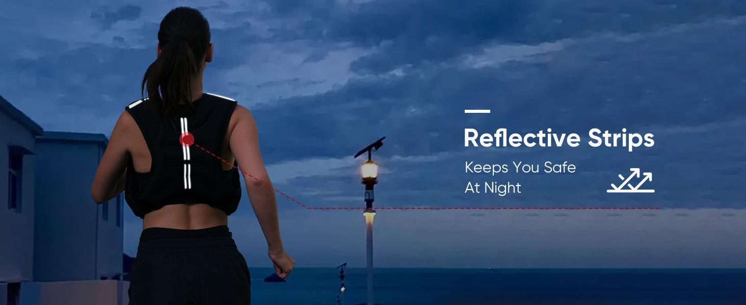 LEKÄRO Weighted Vest, 6lbs/8lbs/12lbs/16lbs/20lbs/25lbs/30lbs Weights Vest for Women Men with Reflective Stripe for Workout, Strength Training, Running, Walking, Muscle Exercise Equipment Adjustable Protective Belt SpringStatements