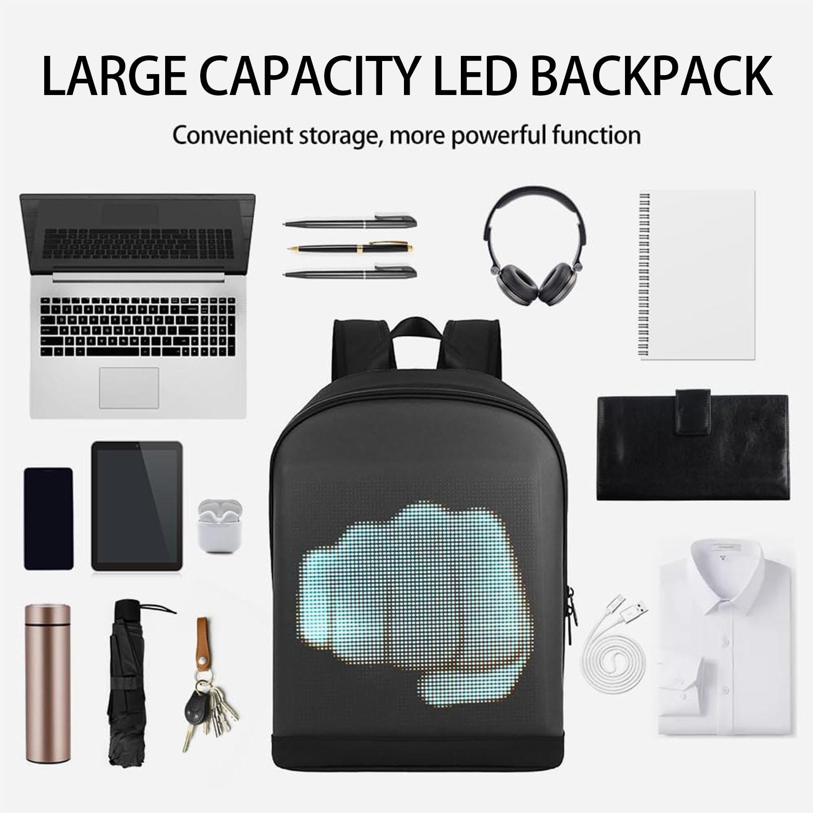 Smart LED Backpack with Bluetooth Connection, Laptop Backpack, Men's Cool Backpack Suitable for Motorcycles and Bicycles