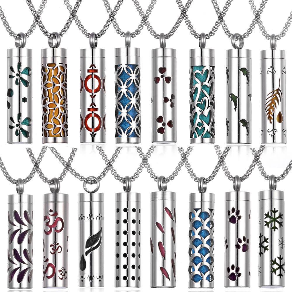 New Aromatherapy Essential Oil Diffuser Necklace - Stainless Steel Open Locket, Stainless Steel Jewelry, 70cm Chain, 1pc Perfume Pad, Everyday Wear Costume Jewelry Necklace