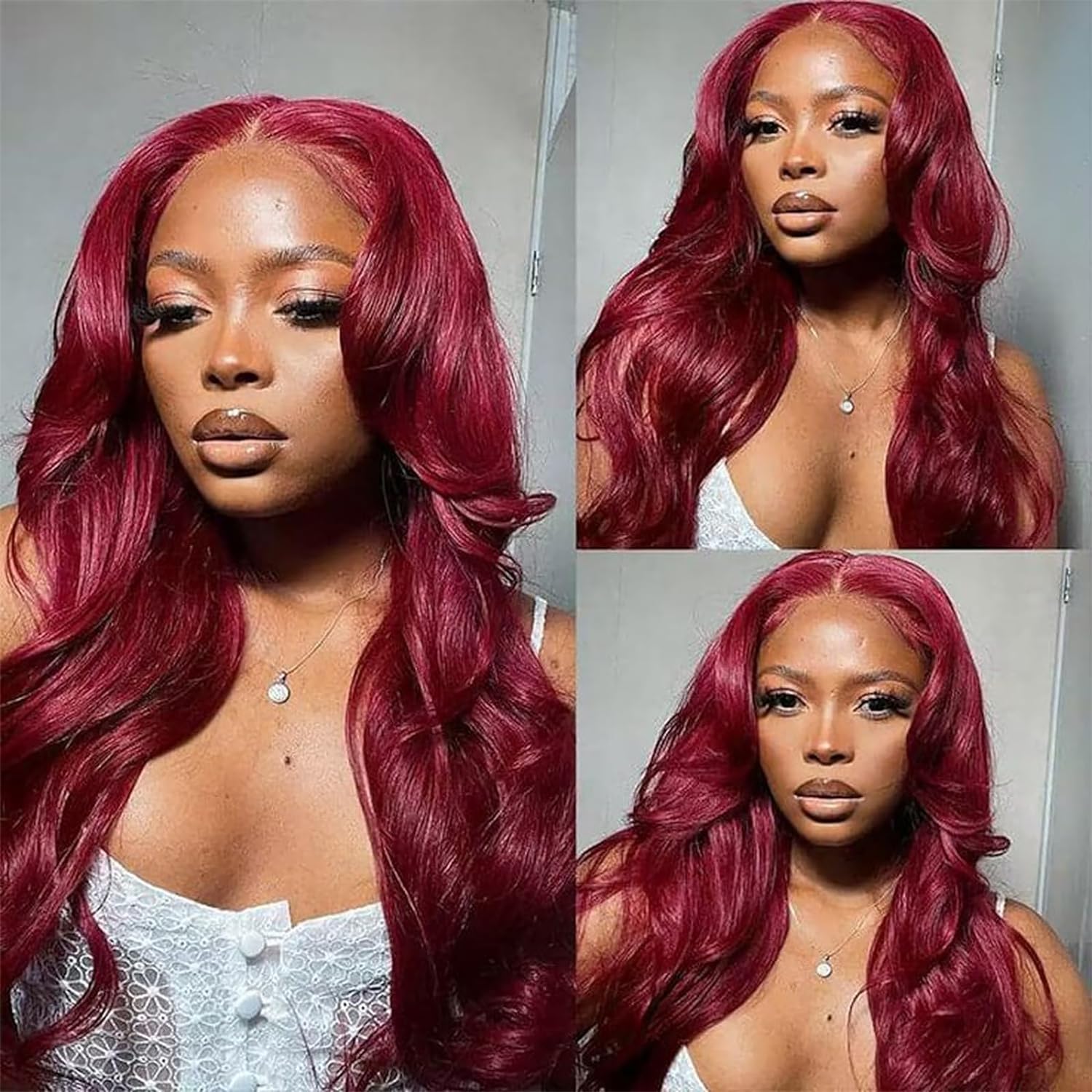Bling Hair 99j Burgundy Lace Front Wigs Human Hair 13x6 13x4 Body Wave Lace Front Wigs Human Hair Pre Plucked Red Wig Wine Red Lace Front Wigs Human Hair Wigs for Women 180 Density